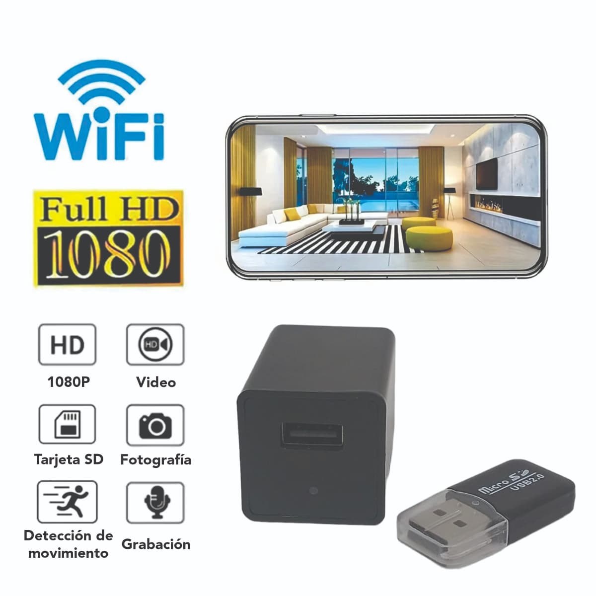 Cargador USB con Cámara - Imagen 2