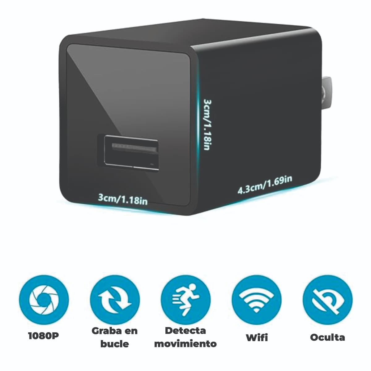 Cargador USB con Cámara - Imagen 3