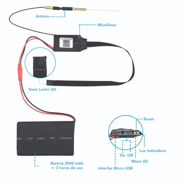 Cámara Oculta Wifi, Batería - Imagen 3
