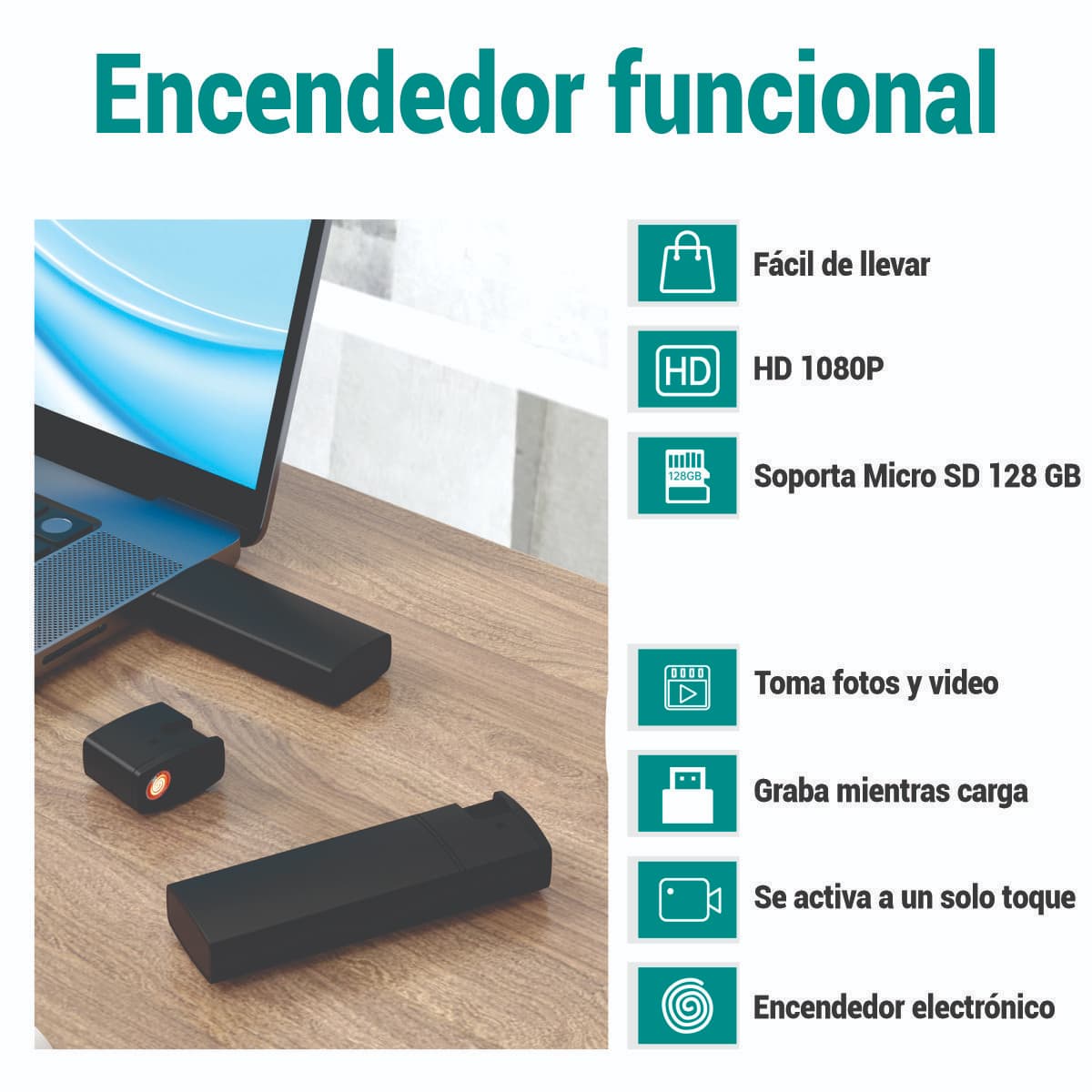 Encendedor con Cámara Espía USB - Imagen 3